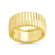 Sterling Silver Robyn Ribbed Band Ring