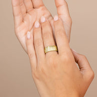 Sterling Silver Robyn Ribbed Band Ring