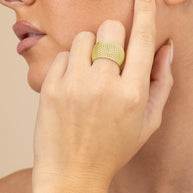 Sterling Silver Wide Mesh Ring