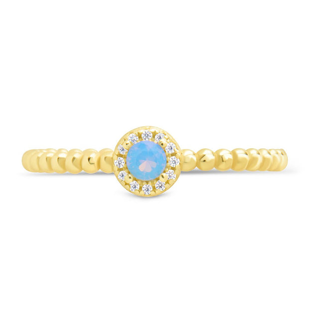 Sterling Silver Layla Opal Textured Ring