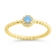 Sterling Silver Layla Opal Textured Ring