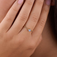 Sterling Silver Layla Opal Textured Ring