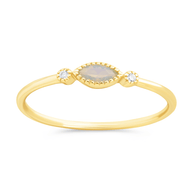 Sterling Silver Karina CZ Mother of Pearl Ring