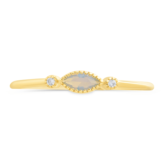 Sterling Silver Karina CZ Mother of Pearl Ring