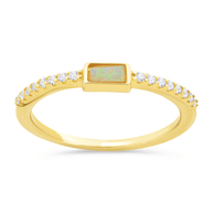 Sterling Silver Corrine Opal & CZ Ring