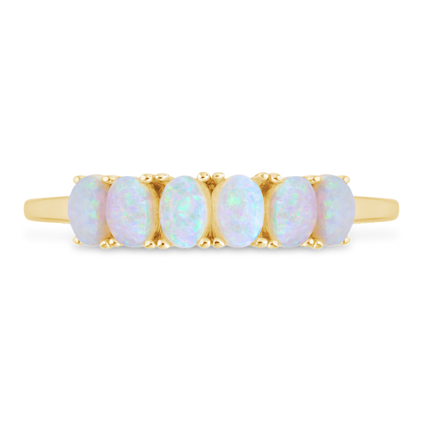 Sterling Silver Blue Opal Cluster Ring