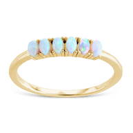 Sterling Silver Blue Opal Cluster Ring