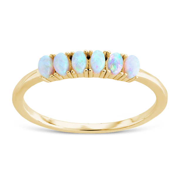 Sterling Silver Blue Opal Cluster Ring