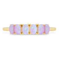Sterling Silver Pink Opal Cluster Ring