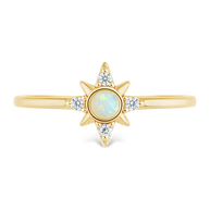 Sterling Silver White Opal Sparkle Ring