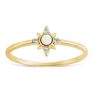 Sterling Silver White Opal Sparkle Ring