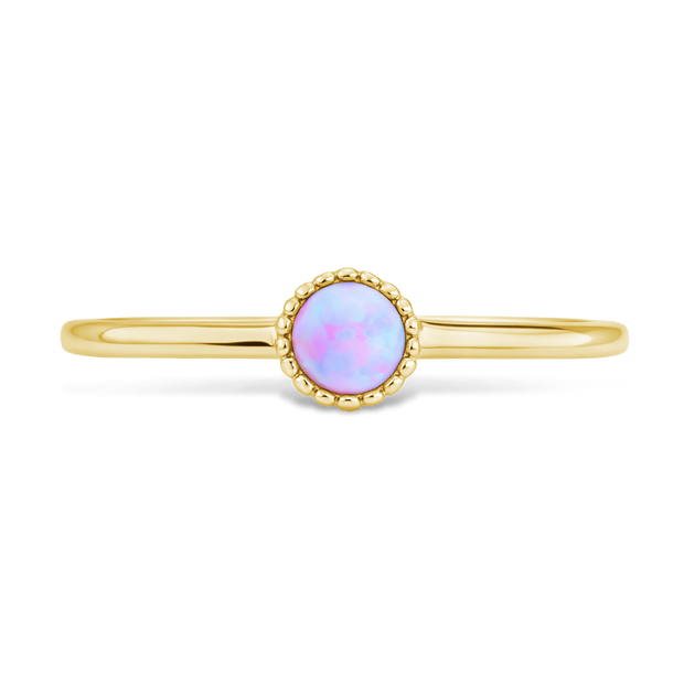 Sterling Silver Blue Opal Solitaire Ring