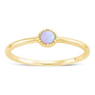 Sterling Silver Blue Opal Solitaire Ring