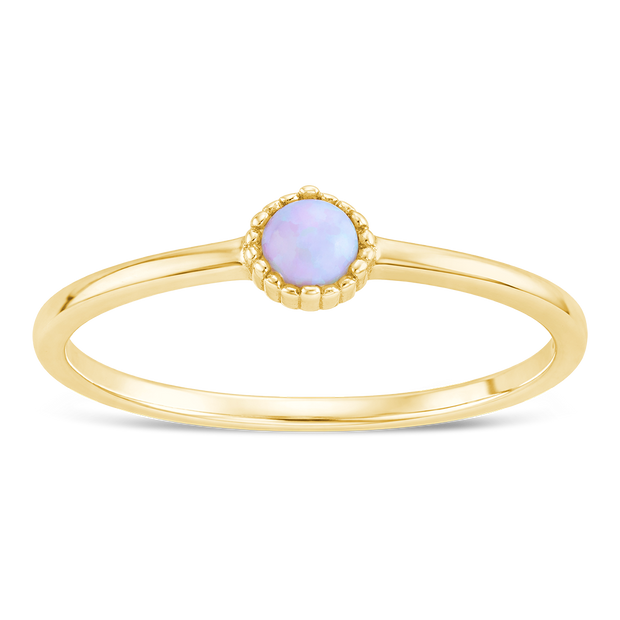 Sterling Silver Blue Opal Solitaire Ring