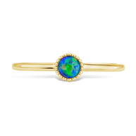 Sterling Silver Green Opal Solitaire Ring