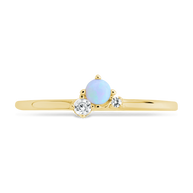 Sterling Silver Blue Opal Trio Ring