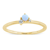 Sterling Silver Blue Opal Trio Ring