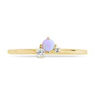 Sterling Silver Pink Opal Trio Ring