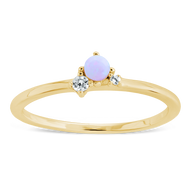 Sterling Silver Pink Opal Trio Ring