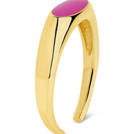 Sterling Silver Enamel Open Signet Ring