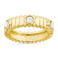 Sterling Silver Terry Pearl Studded Textured Ring