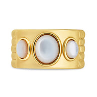 Sterling Silver Galina Triple Moonstone Ring