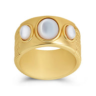 Sterling Silver Galina Triple Moonstone Ring