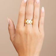 Sterling Silver Galina Triple Moonstone Ring