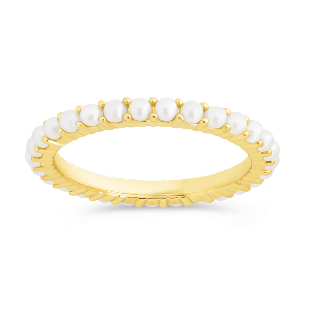 Sterling Silver Gianna Pearl Eternity Ring