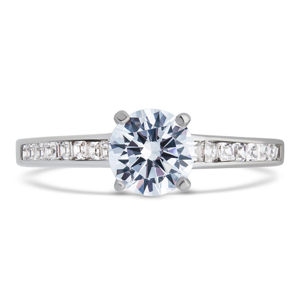 Sterling Silver Radiant CZ Engagement Ring