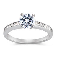 Sterling Silver Radiant CZ Engagement Ring
