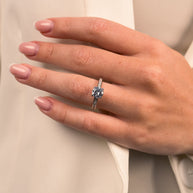 Sterling Silver Radiant CZ Engagement Ring