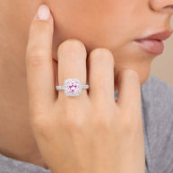 Sterling Silver Pink CZ Legacy Ring