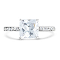 Sterling Silver Princess Cut CZ Promise Ring