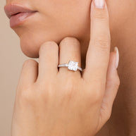 Sterling Silver Princess Cut CZ Promise Ring