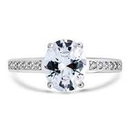 Sterling Silver Oval Engagement Ring