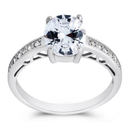 Sterling Silver Oval Engagement Ring
