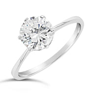 Sterling Silver Solitaire Cubic Zirconia Promise Ring