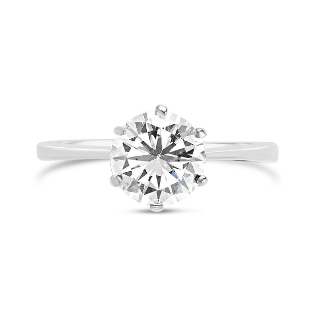 Sterling Silver Solitaire Cubic Zirconia Promise Ring