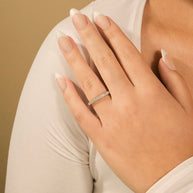 Sterling Silver 2mm Thin CZ Band Ring