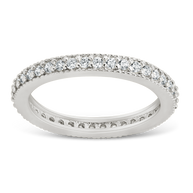 Sterling Silver 2mm Thin CZ Band Ring
