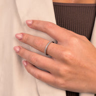 Sterling Silver 2mm Thin CZ Band Ring