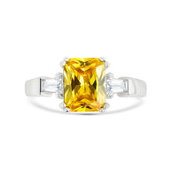 Sterling Silver Paris's Canary CZ Engagement Ring