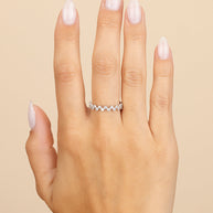 Sterling Silver Cubic Zirconia Bubbles Band Ring