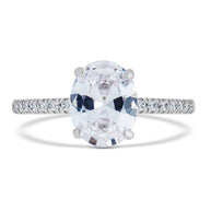 Sterling Silver Cubic Zirconia Oval Ring