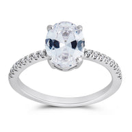 Sterling Silver Cubic Zirconia Oval Ring