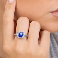 Sterling Silver Sapphire CZ Legacy Ring