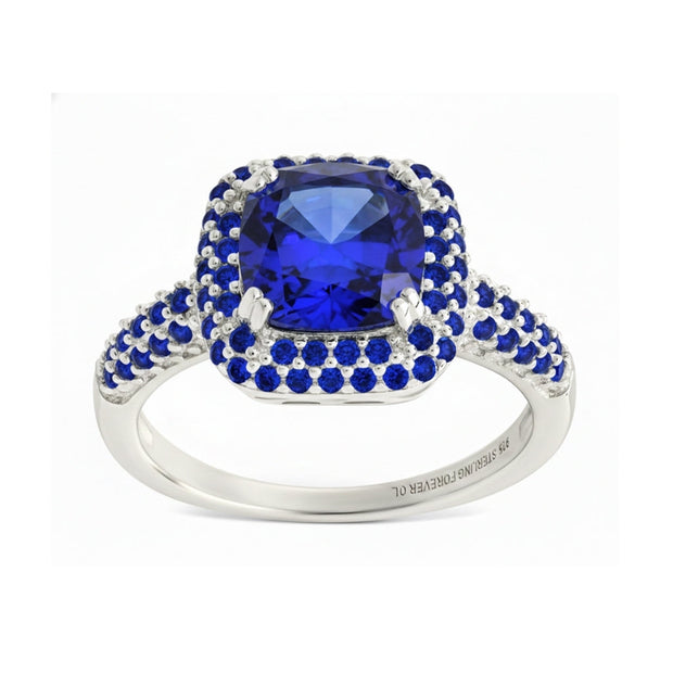Sterling Silver Sapphire CZ Legacy Ring