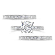 Sterling Silver Brilliant CZ with 2 Bands