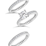 Sterling Silver Brilliant CZ with 2 Bands